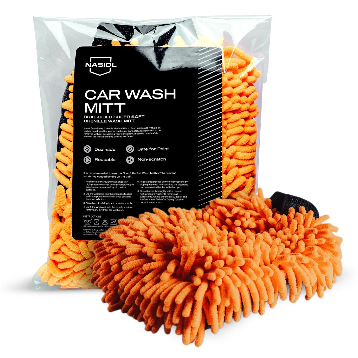Nasiol Wash Mitt | Premium Scratch-Free Microfiber Wash Media