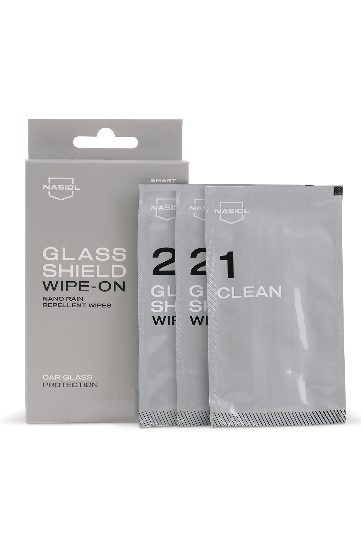 Nasiol Glass Shield Wipe-On | Ultra-Hydrophobic Ceramic Glass Coating Towelette Kit